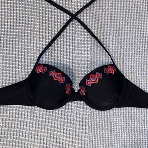 Hollister Embroidered Bikini Top Size Small